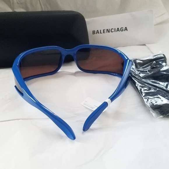 NWT BALENCIAGA 78MM Rectangle Blue Sunglasses - Picture 7 of 10